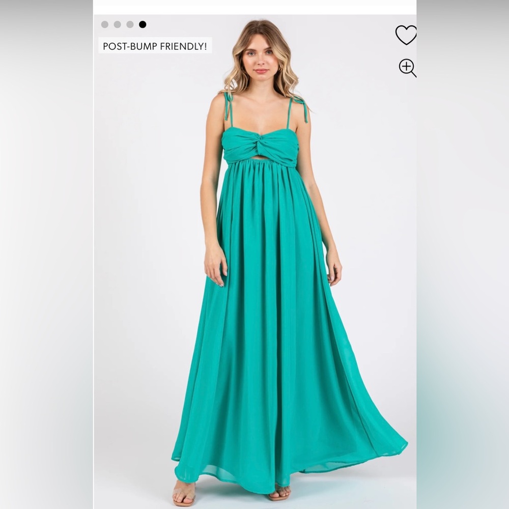 Pink Blush sleeveless chiffon maternity maxi dress